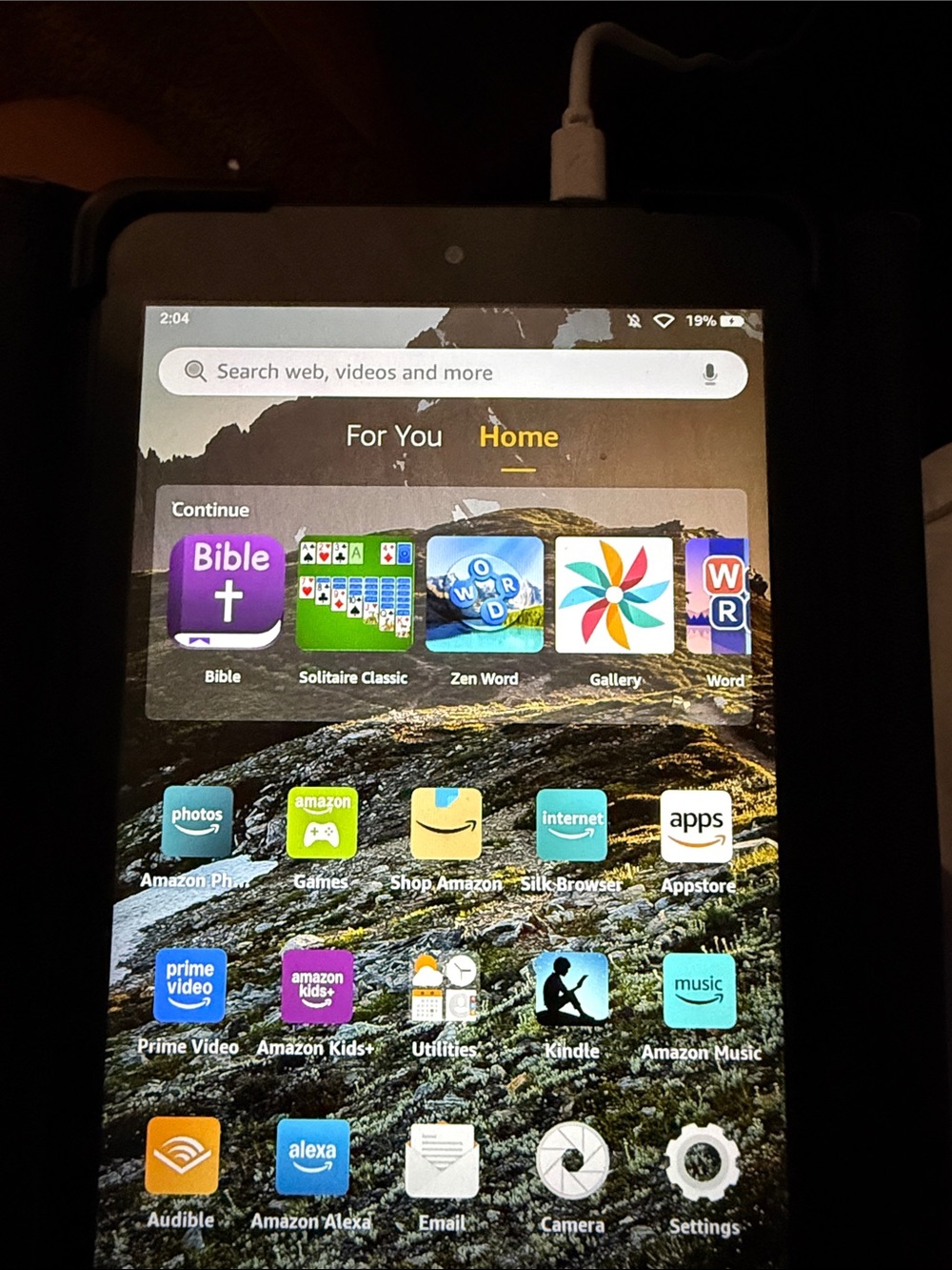 Amazon Fire Tablet - Black Frame with White Screen Graphics